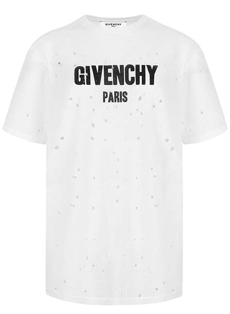 givenchy paris t shirt white|givenchy t shirt with holes.